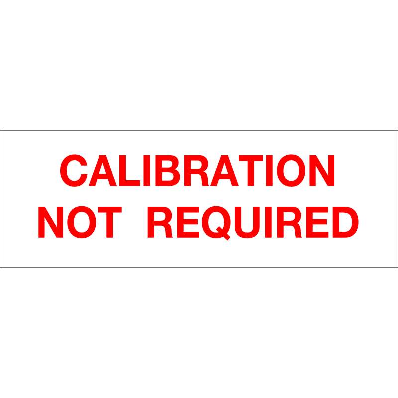CALIBRATION NOT REQUIRED 1.5" x .5" 18/CARD